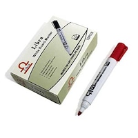 Non-Toxic Oil Base White Board Marker - Pack of 10, Red