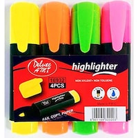 Deluxe Amt Non Toxic Highlighter - Pack of 4 Pcs