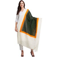 Mryga Women's Ikat Handloom Dupatta, SB785508, Multicolor