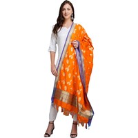 Mryga Women's Art Silk Banarasi Dupatta, SB785513, Multicolor