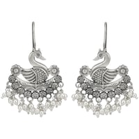 Picture of Mryga Women's Handcrafted Brass Earrings, SB787046, Silver
