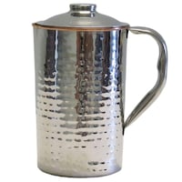 Picture of KUVI Pure Copper Steel Hammered Water Jug, Silver