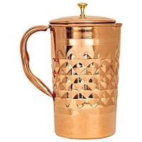 Picture of KUVI Hammered Copper Solitaire Lacquer Coated Water Jug, Rose Gold
