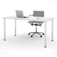 Live Art White Office Desk with White legs & Drawer