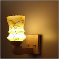 Picture of Afast Wooden Fitting Sconce Led Wall Lamp, AFST793744, 10 x 18cm, White, Yellow & Black