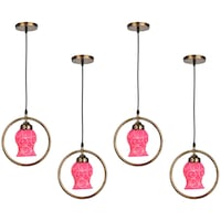 Picture of Afast Decorative Round Ceiling Light with Glass Shade, AFST800758, 22.5 x 102.5cm, Pink