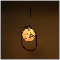 Afast Decorative Oval Ceiling Light with Glass Shade, AFST800542, 20 x 110cm, Blue & Gold