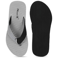 Pkkart Men's Comfort Flip Flops, PK26239, Grey & Black, Set of 2
