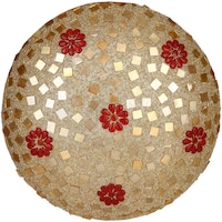 Picture of Afast Decorative Chips & Beads Design Glass Ceiling Lamp, AFST742860, 25 x 25cm, Brown & Red, Pack of 1
