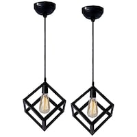 Picture of Afast Funky Stylish & Decorative Hanging Pendant Ceiling Lamp, AFST743348, 15 x 70cm, Black & Clear, Pack of 2