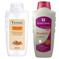 Picture of Buymoor Haldi Chandan and Strawberry Body Lotion, Pack of 2, 650ml