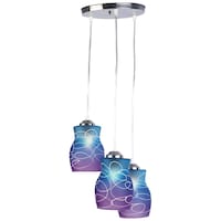Picture of Afast Home Decorative Pendant Hanging Glass Ceiling Lamp, AFST742882, 31 x 71cm, Blue & Purple, Pack of 1