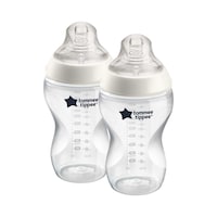 Tommee Tippee Closer to Nature Feeding Bottle, 340ml, White - Pack of 2