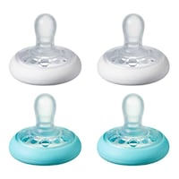 Picture of Tommee Tippee Breast-like Soother, 0-6m, Blue & White - Pack of 4
