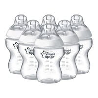Tommee Tippee Closer to Nature Feeding Bottle, 260ml, White - Pack of 6