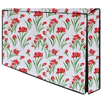 Picture of Aavya Unique Fashion PVC Floral Design TV Monitor Cover, Green & Pink