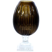 R S Light Luxury Glass Hurricane Flower Vase, Green, 11 x 35cm