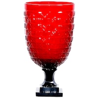 R S Light Hurricane Flower Vase, RS709469, Red, 13.5 x 25cm