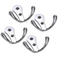Eye Berry Stainless Steel Key Holder Stand, Silver, 2 Hooks, Pack of 4