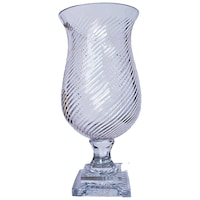 R S Light Hurricane Tall Engraved Flower Vase, RS709446, 18 x 38cm