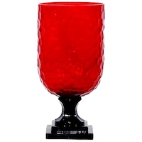 R S Light Hurricane Glass Flower Vase, RS709464, Red, 15.5 x 31.5cm