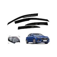Auto Pearl ABS Plastic Car Rain Guards for Maruti Swift Dzire 2017, AUTP763586, 4Packs, Black