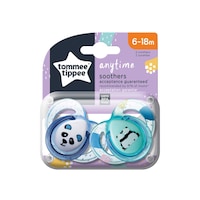 Picture of Tommee Tippee Anytime Soothers, 6-18m, Blue - Pack of 2
