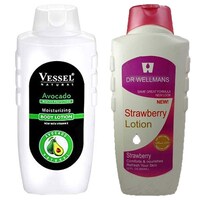 Picture of Buymoor Avocado and Strawberry Body Lotion, Pack of 2, 650 ml