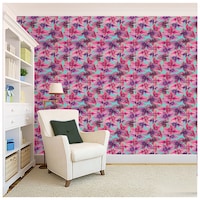 Picture of Creative Print Solution Leaf Wall Wallpaper, BPW208, 244X41 cm, Pink & Purple
