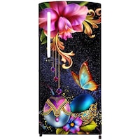 Picture of Creative Print Solution Floral and Butterfly Single Door Fridge Sticker, 49 Inches, Multicolour