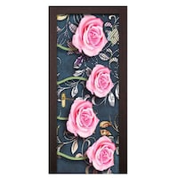 Creative Print Solution Roses Design Door Sticker, BPDW_217, 30 Inches, Pink & Green