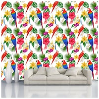 Creative Print Solution Parrot Wall Wallpaper, 244X41 cm, Multicolour