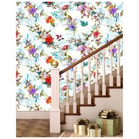 Picture of Creative Print Solution Floral and Leaf Pattern Wall Wallpaper, 244X41 cm, Multicolour