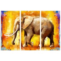 Picture of Creative Print Solution Elephant Painting, BPS024, 24x36 Inches, Multicolour, Pack of 3
