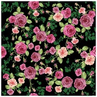 Creative Print Solution Rose Patterened Wall Wallpaper, 244X41 cm, Pink & Black