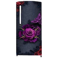 Picture of Creative Print Solution Rose Fridge Single Door Sticker, BPSF126, 49 Inches, Black & Purple