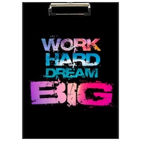 Picture of Creative Print Solution Work Hard Dream Big Digital Reprint Clip Board, 14x9.5 Inches, Black