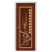 Picture of Creative Print Solution Flower with Box Design Large Door Sticker, BPDW311, 30 Inches, Brown & Yellow