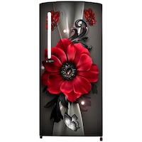 Creative Print Solution Floral Single Door Fridge Sticker, BPSF103, 49 Inches, Red