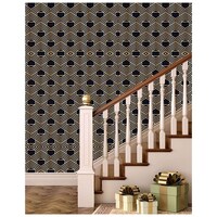 Picture of Creative Print Solution Abstract Pattern Wall Wallpaper, 244X41 cm, Black & Golden