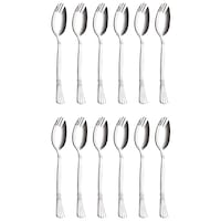Picture of Parage 3 In 1 Stainless Steel Spoon Fork Set, Set of 12