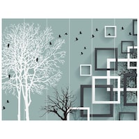 Creative Print Solution Birds with Tree Wall Wallpaper, BPBW-019, 275X366 cm, Blue