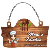 Picture of Creative Print Solution Mom's Kitchen Wall Hanging for Kitchen, 10x5.5 Inches, Brown