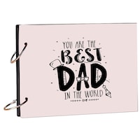 Creative Print Solution Best Dad in World Theme Scrapbook Kit, 8.5x6 Inches, Beige & Black