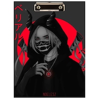Picture of Creative Print Solution Anime Mask Girl Digital Reprint Clip Board, 14x9.5 Inches, Black & Red