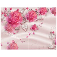 Picture of Creative Print Solution Roses Wall Wallpaper, BPBW-025, 275X366 cm, Pink & Beige