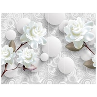 Creative Print Solution Rose Wall Wallpaper, BPBW-016, 275X366 cm, White