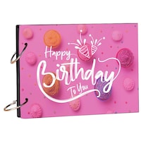 Picture of Creative Print Solution Happy Birthday Theme Scrapbook Kit, 8.5x6 Inches, Pink