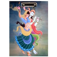 Creative Print Solution Radha Krishna Digital Reprint Clip Board, 14x9.5 Inches, Multicolour