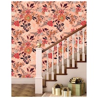 Picture of Creative Print Solution Floral Pattern Wall Wallpaper, 244X41 cm, Multicolour